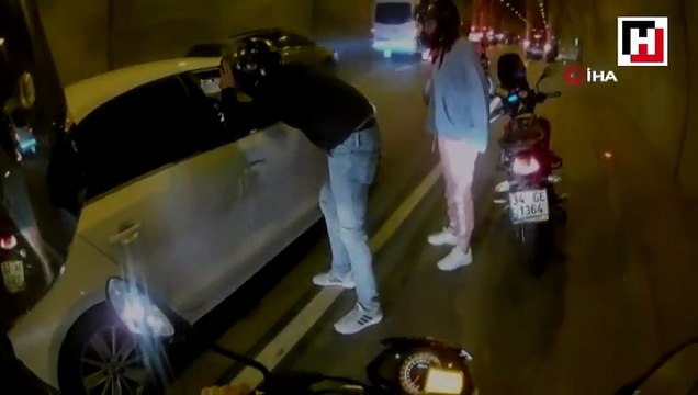 Sarıyer-Çayırbaşı Tüneli’nde asker uğurlama terörü kamerada