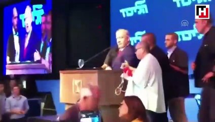 Netanyahu, roket sirenleri yüzünden mitingini yarıda kesti