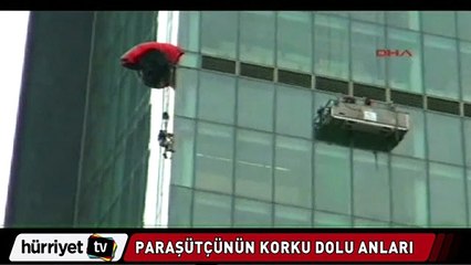 Sapphire'de asılı kalan paraşütçü kurtarıldı