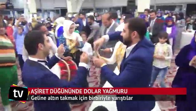Aşiret düğününde dolar yağmuru