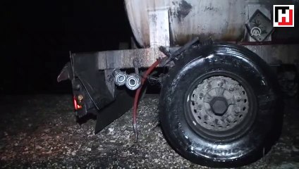 Asit tankeri dehşeti! Eriyen lastik bir anda patlayınca...