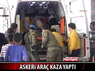 ASKERİ ARAÇ KAZA YAPTI 3 ASKER VE 1 SİVİL YARALI