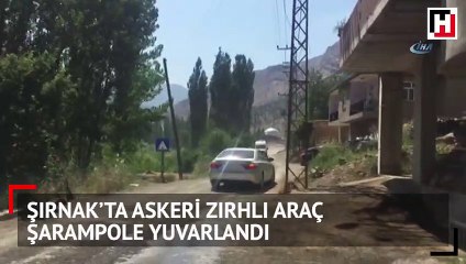 Askeri zırhlı araç şarampole yuvarlandı