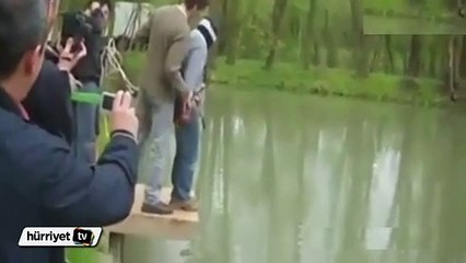 Bungee jumping tutkunu gence arkadaşları ilginç bir şaka hazırladı