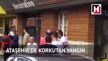 Ataşehir'de 6 katlı binanın çatısı alev alev yandı