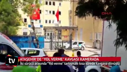 Ataşehir'de "yol verme" kavgası kamerada