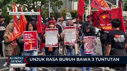 Unjuk Rasa Buruh di Semarang Bawa 3 Tuntutan