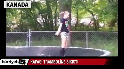 Kanada'da kızın kafası tramboline sıkıştı