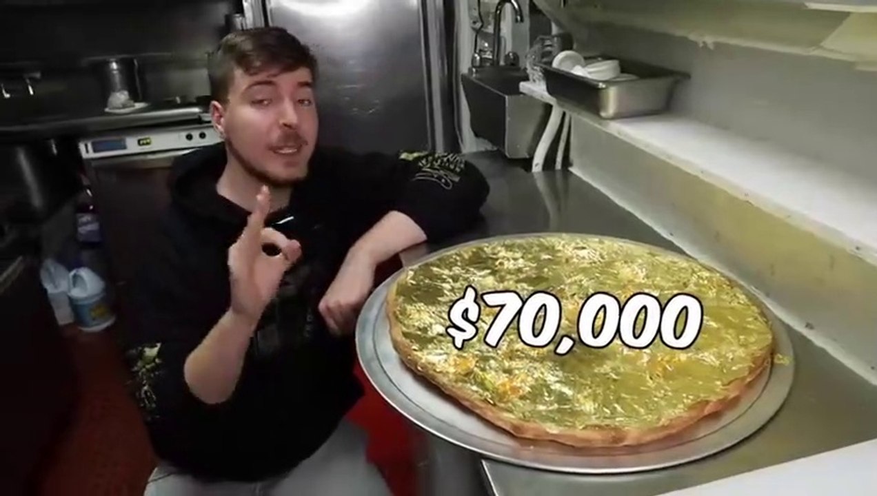 Mr Beast Ate A 70 000 Golden Pizza Video Dailymotion