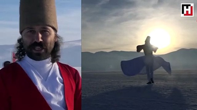 Çıldır Gölü'nde atlı kızaklar eşliğinde ‘Sema’ gösterisi