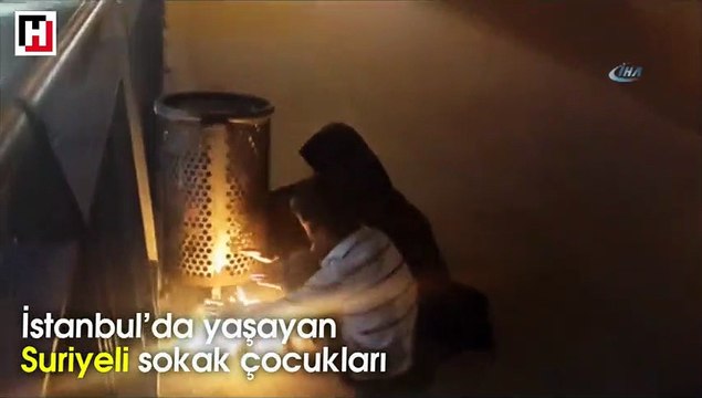 Sokakta kalan Suriyeli çocukların soğukla mücadelesi yürekleri burktu