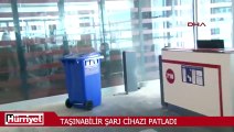 Havalimanında taşınabilir şarj cihazı patladı