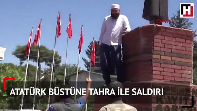 Siverek'te Atatürk heykeline tahra ile saldırı