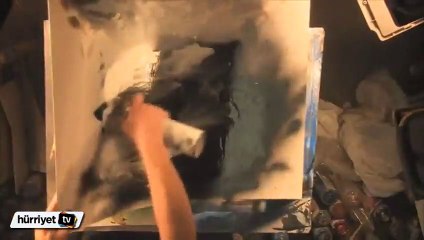 Ateş ve sprey kullanarak resim yapmak