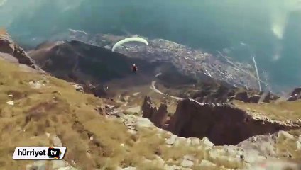 Paraşütle atlayıp teleferiğe binmek