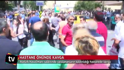 Yaralıların olduğu hastane önünde kavga çıktı