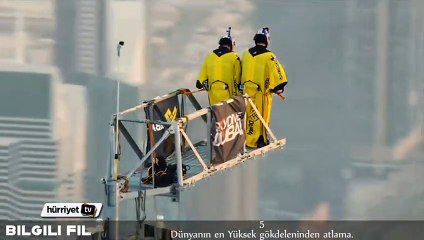 Dünyanın en yüksek gökdeleninden atlayış