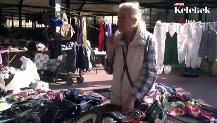 Ünlü sanatçı Serpil Örümcer pazar tezgahı başında