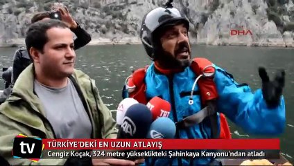 324 metre yükseklikteki Şahinkaya Kanyonu'ndan atladı