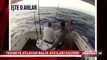 DEV BALIK TEKNEYE ATLAYINCA AVCILARI KAÇIRDI