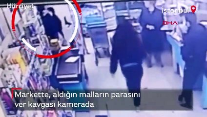 Markette, aldığın malların parasını ver kavgası