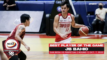 NCAA Season 98 | Best Player: JB Bahio (San Beda vs Perpetual) | Men's Basketball Tournament Round 1