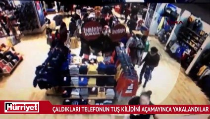 Çaldıkları telefonun tuş kilidini açamayınca yakalandılar