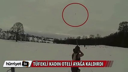 Genç kadın oteli ayağa kaldırdı