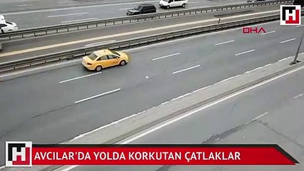 Avcılar'da yolda korkutan çatlaklar
