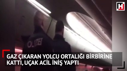 Gaz çıkaran yolcu ortalığı birbirine kattı, uçak acil iniş yaptı