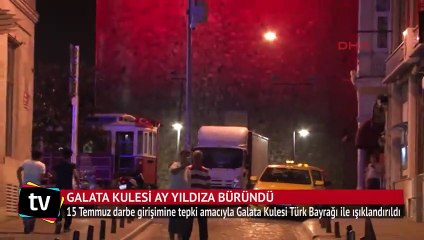 Galata Kulesi Ay Yıldıza büründü