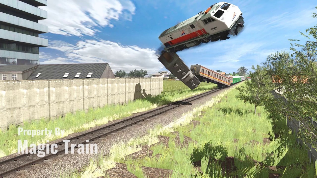 Railroad Journey Flying Train Simulator 2019 | Dramatic!! The Flying Train spun through the air shaking and swerving sharply