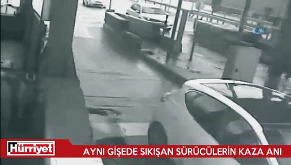 İnatçı sürücülerin kazası güvenlik kameralarına yansıdı
