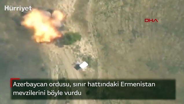 Azerbaycan ordusu sınır hattındaki Ermenistan mevzilerini böyle vurdu