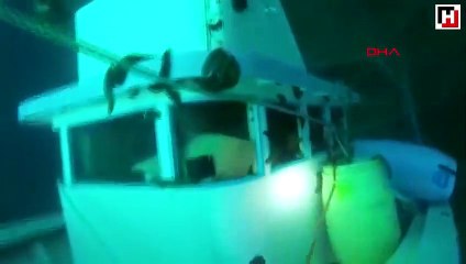 Ayvalık'ta batan teknenin sualtı kamera görüntüleri