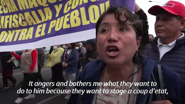 Peruvians march against corruption complaint filed against President Castillo