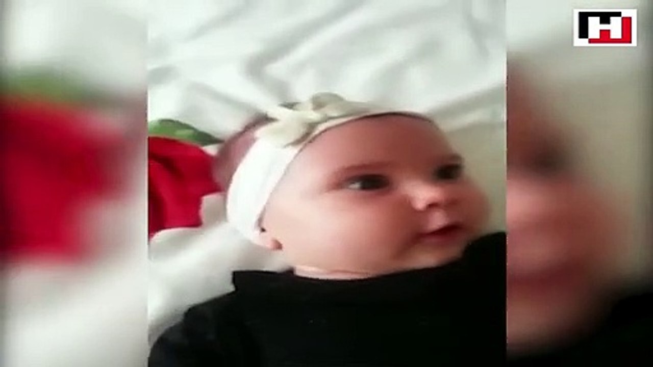 Baby girl laughing hysterically amazes parents, Turkish social media users