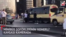 İstanbul'da minibüs şoförleri birbirine girdi, kemerle saldırdı