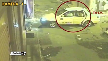 İstanbul'da taksici gaspı saniye saniye kamerada