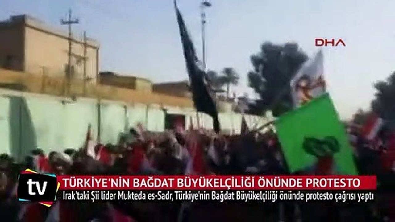 Türkiye'nin Bağdat Büyükelçiliği önünde protesto