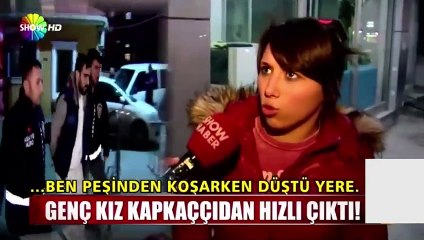Genç kız kapkaççıya kök söktürdü