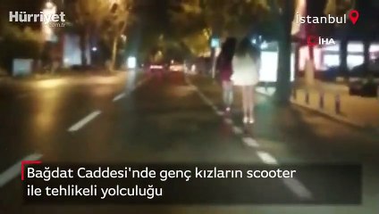 Bağdat Caddesi'nde scooter ile tehlikeli yolculuk kamerada