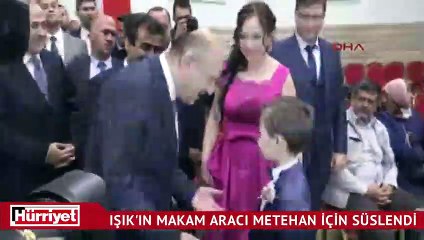 Bakan Işık'ın makam aracı Metehan için süslendi
