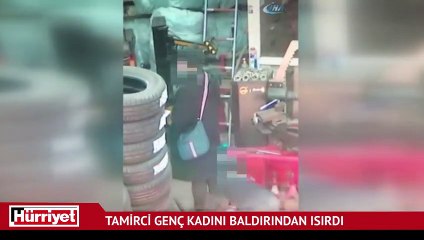 Tamirci genç kadını baldırından böyle ısırdı
