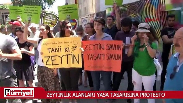 Zeytinlik alanları yasa tasarısına protesto