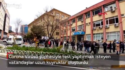 Bakırköy Sadi Konuk Hastanesi'nde corona virüs testi kuyruğu