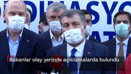 Son dakika... Bakanlar olay yerinde açıklamalarda bulundu