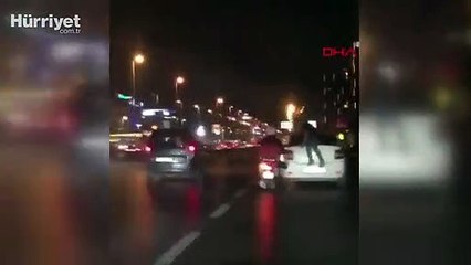 D-100 Karayolu'nda ilginç görüntü! Görenler şaşkına döndü