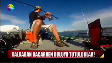 Dalgadan kaçarken doluya tutuldular