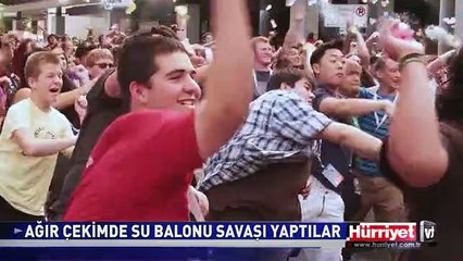 1500 KİŞİYLE AĞIR ÇEKİMDE SU BALONU SAVAŞI